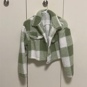 Green teddy jacket